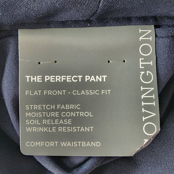 NWT Covington The Perfect Pant Flat Front Classic Fit Navy Blue Pants Mens 32X32 - Picture 10 of 10